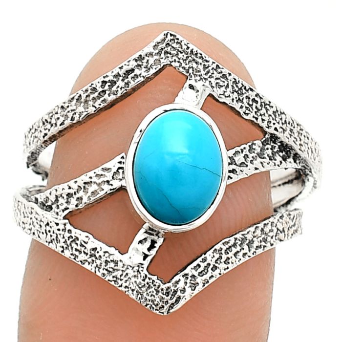 Sleeping Beauty Turquoise Ring size-7.5 SDR237993 R-1471, 6x8 mm