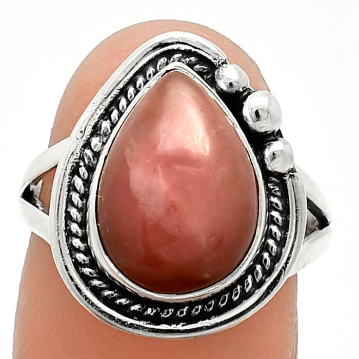 Guava Quartz Ring size-7 SDR238031 R-1148, 9x13 mm