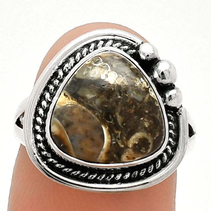 Turtella Jasper Ring size-7 SDR238032 R-1148, 11x11 mm