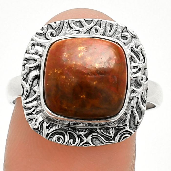 Red Moss Agate Ring size-8.5 SDR238033 R-1649, 11x11 mm