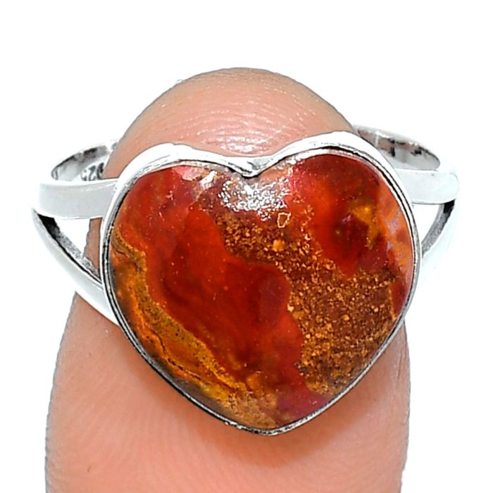 Heart - Rare Cady Mountain Agate Ring size-9 SDR238152 R-1073, 13x14 mm