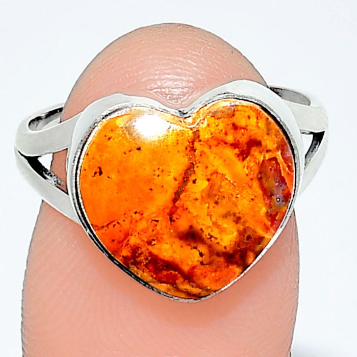 Heart - Rare Cady Mountain Agate Ring size-8 SDR238195 R-1073, 13x14 mm