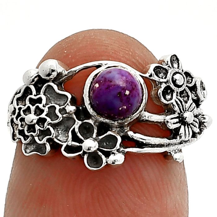 Floral - Copper Purple Turquoise Ring size-6 SDR238290 R-1041, 5x5 mm