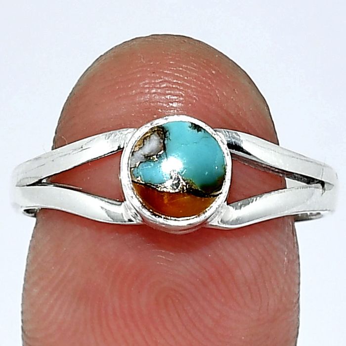 Spiny Oyster Turquoise Ring size-8.5 SDR238297 R-1505, 6x6 mm