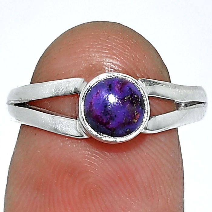 Copper Purple Turquoise Ring size-7 SDR238306 R-1505, 6x6 mm