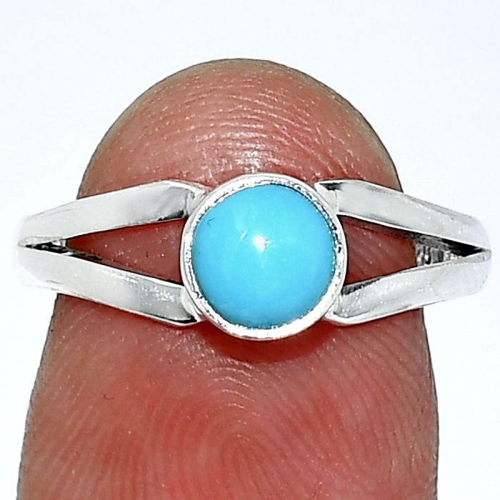Sleeping Beauty Turquoise Ring size-7 SDR238330 R-1505, 6x6 mm