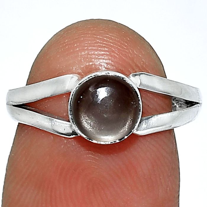 Gray Moonstone Ring size-7 SDR238333 R-1505, 6x6 mm