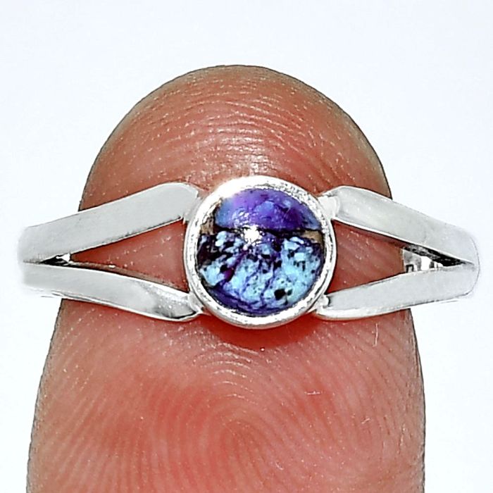 Kingman Purple Dahlia Turquoise Ring size-8.5 SDR238335 R-1505, 6x6 mm
