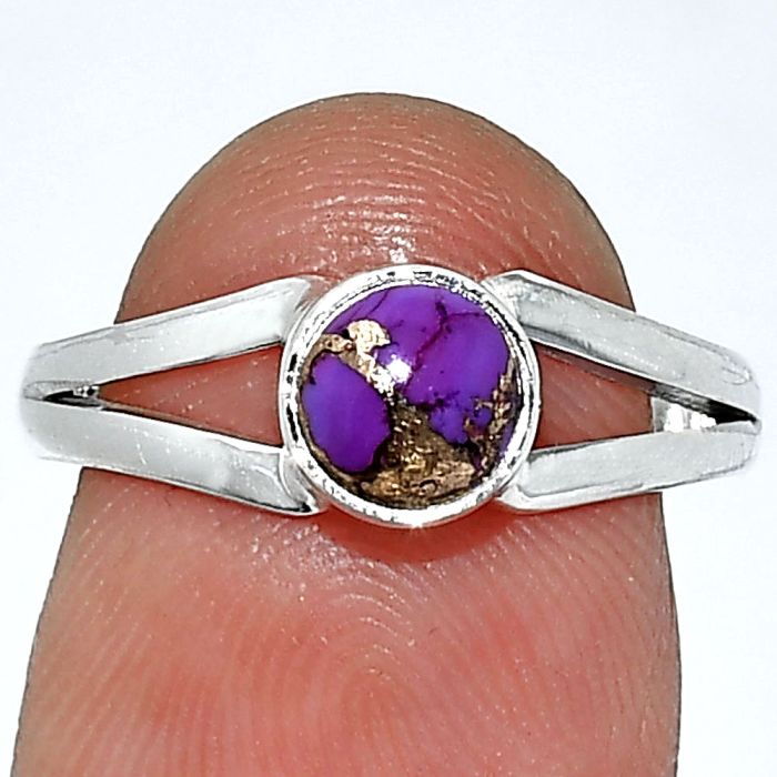 Copper Purple Turquoise Ring size-7 SDR238336 R-1505, 6x6 mm