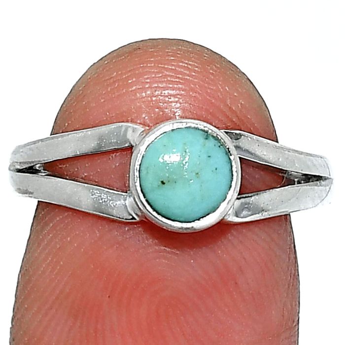 Natural Rare Turquoise Nevada Aztec Mt Ring size-7 SDR238380 R-1505, 6x6 mm