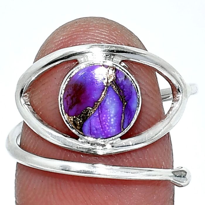 Eye - Copper Purple Turquoise Ring size-8.5 SDR238394 R-1254, 8x8 mm