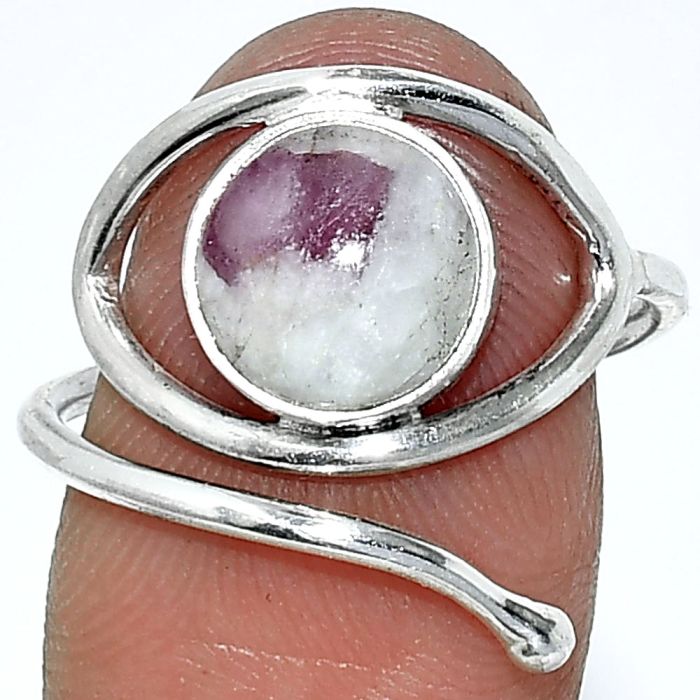 Eye - Pink Tourmaline in Quartz Ring size-8.5 SDR238399 R-1254, 9x9 mm