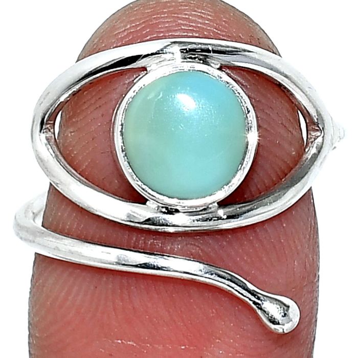 Eye - Natural Rare Turquoise Nevada Aztec Mt Ring size-7.5 SDR238406 R-1254, 8x8 mm