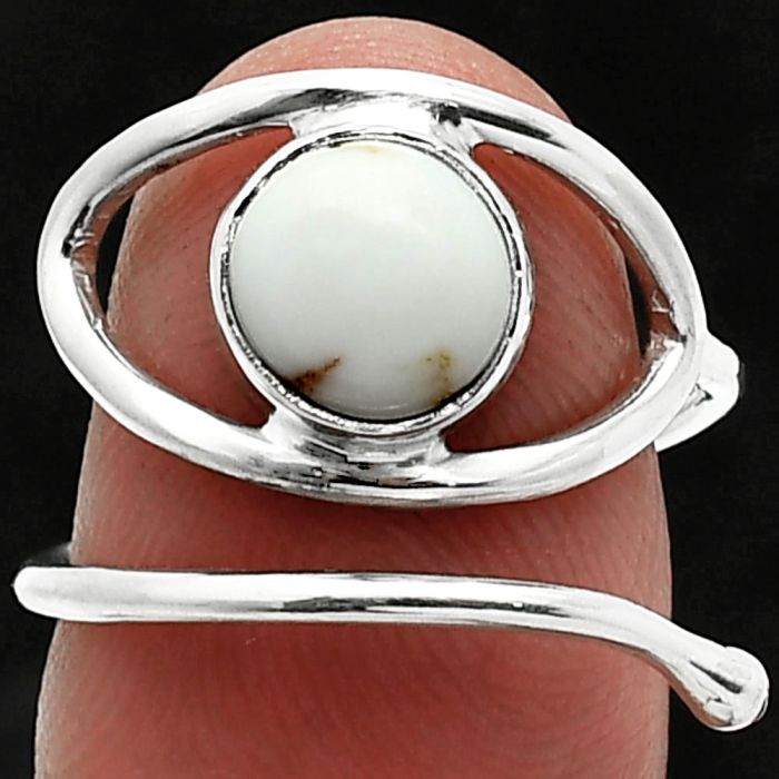 Eye - White Opal Ring size-7 SDR238419 R-1254, 8x8 mm