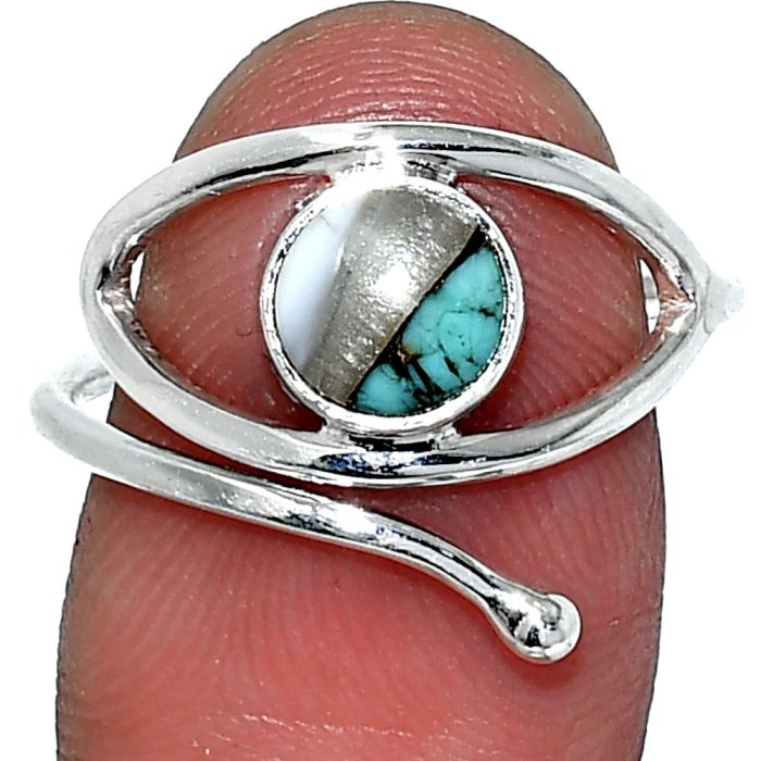 Eye - Spiny Oyster Turquoise Ring size-7 SDR238438 R-1254, 7x7 mm