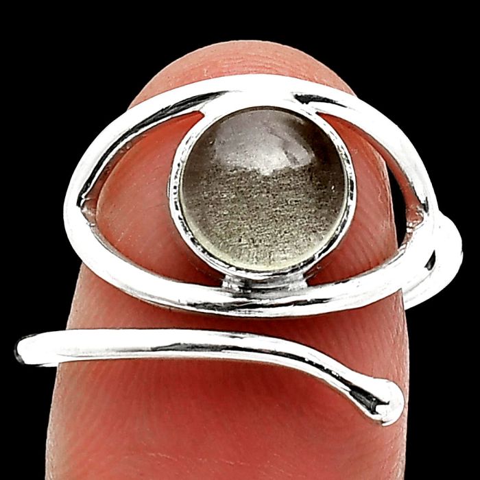Eye - Prasiolite (Green Amethyst) Ring size-8.5 SDR238447 R-1254, 8x8 mm