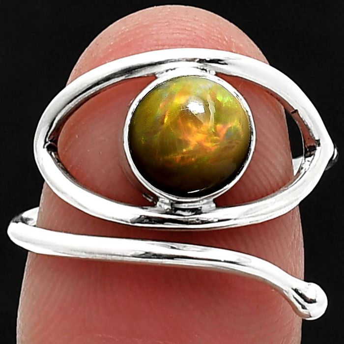 Eye - Ethiopian Opal Ring size-7 SDR238449 R-1254, 7x7 mm