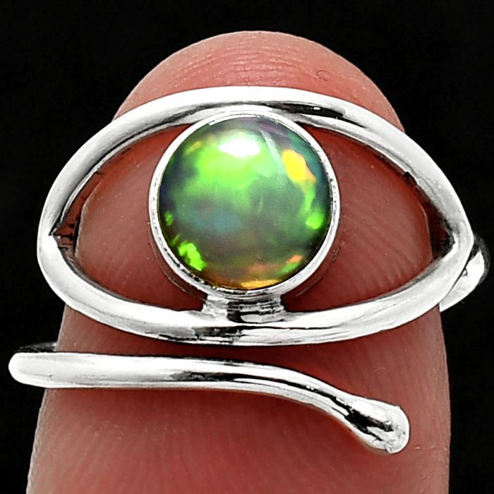 Eye - Ethiopian Opal Ring size-7 SDR238452 R-1254, 7x7 mm