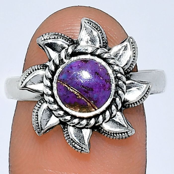 Sun - Copper Purple Turquoise Ring size-8 SDR238487 R-1617, 7x7 mm