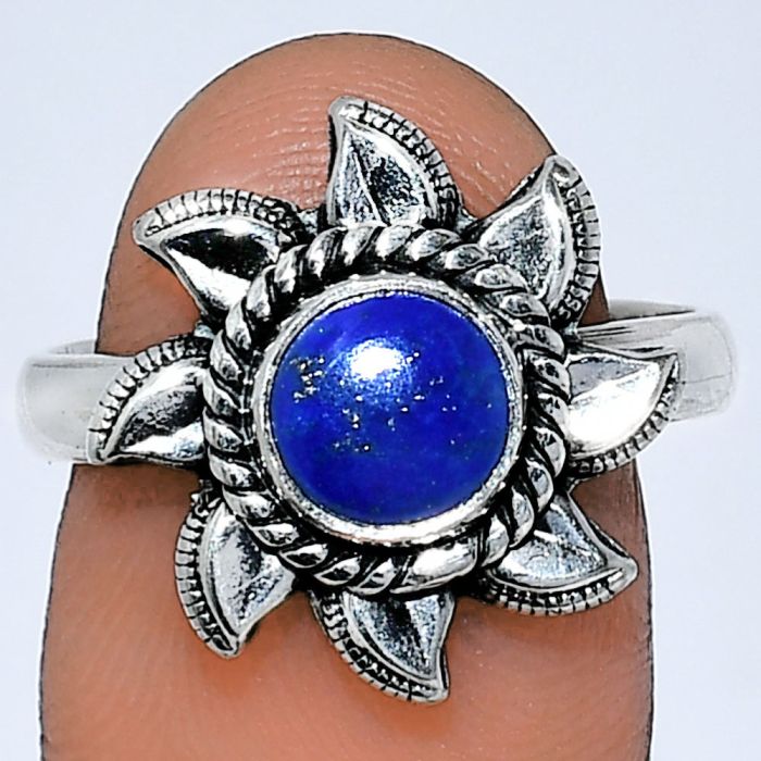 Sun - Lapis Lazuli Ring size-8 SDR238534 R-1617, 7x7 mm