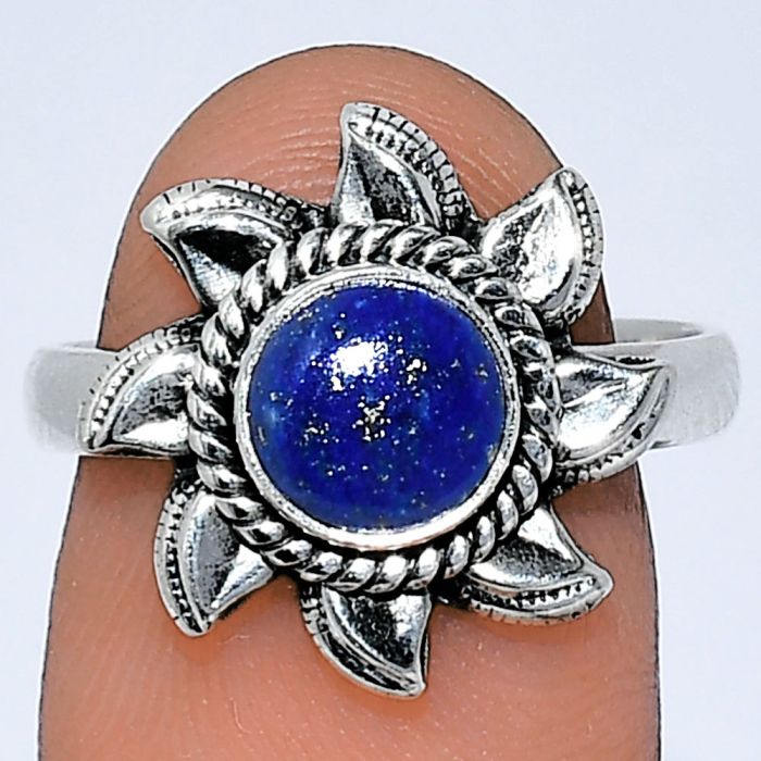 Sun - Lapis Lazuli Ring size-8 SDR238539 R-1617, 7x7 mm