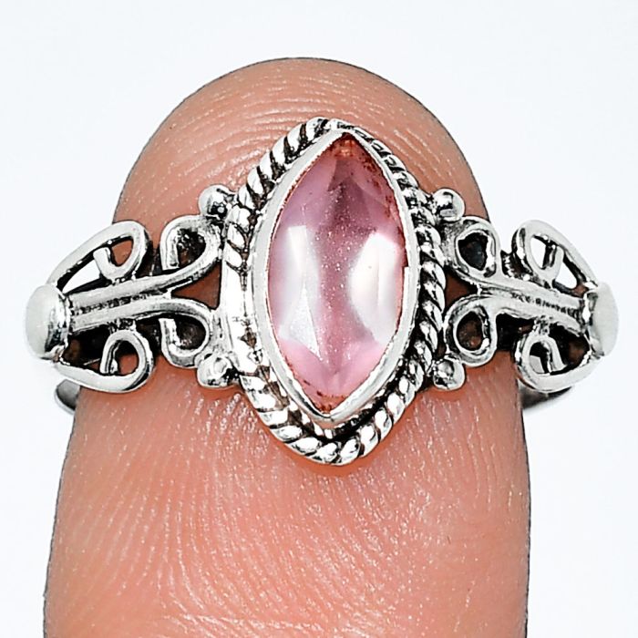 Rose Quartz Ring size-6.5 SDR238580 R-1358, 5x10 mm