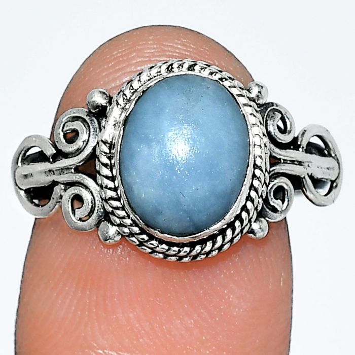 Angelite Ring size-9 SDR238601 R-1345, 8x10 mm