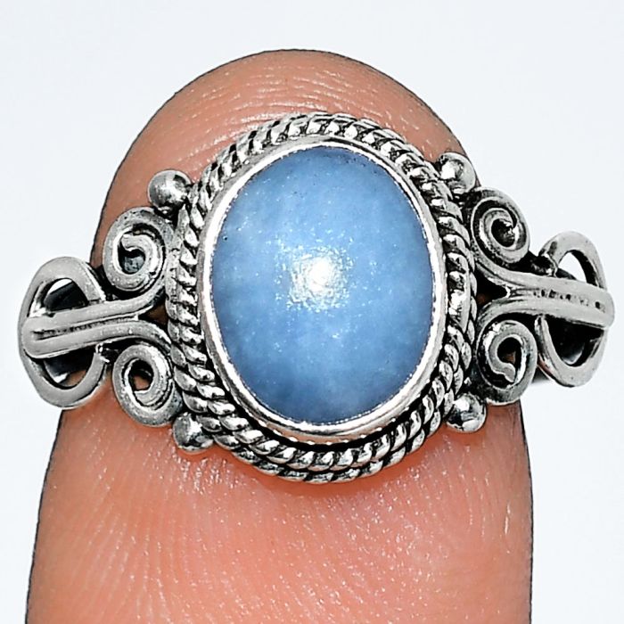Angelite Ring size-7.5 SDR238616 R-1345, 8x10 mm
