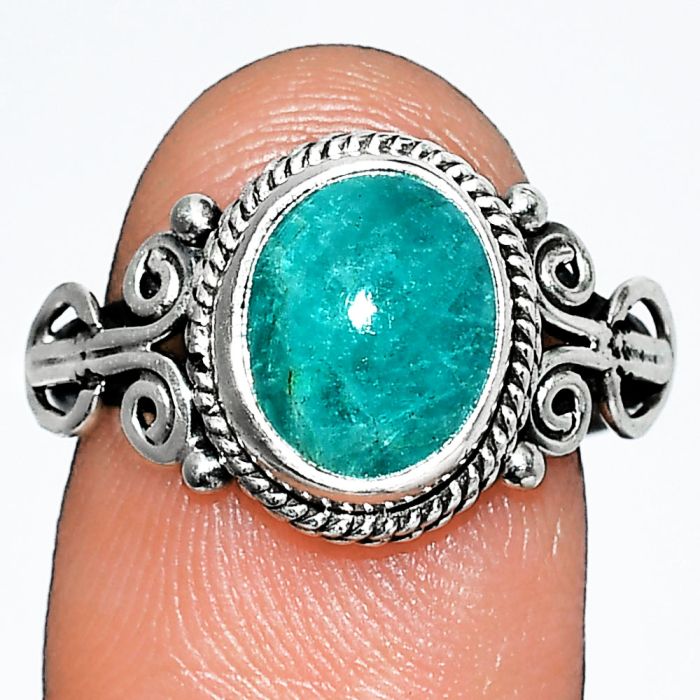 Paraiba Amazonite Ring size-8 SDR238619 R-1345, 8x10 mm