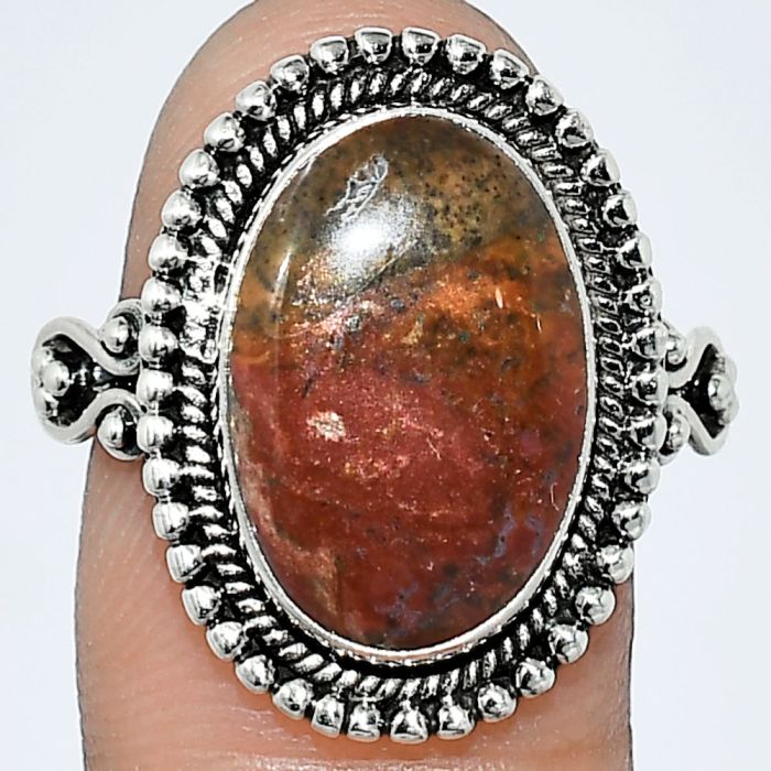 Rare Cady Mountain Agate Ring size-9 SDR238626 R-1071, 11x16 mm