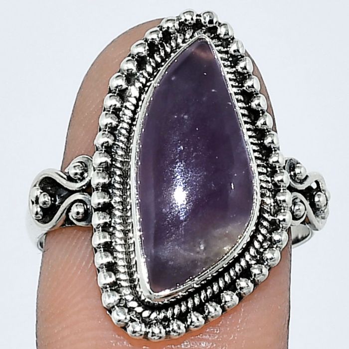 Amethyst Sage Agate Ring size-8.5 SDR238636 R-1071, 8x18 mm