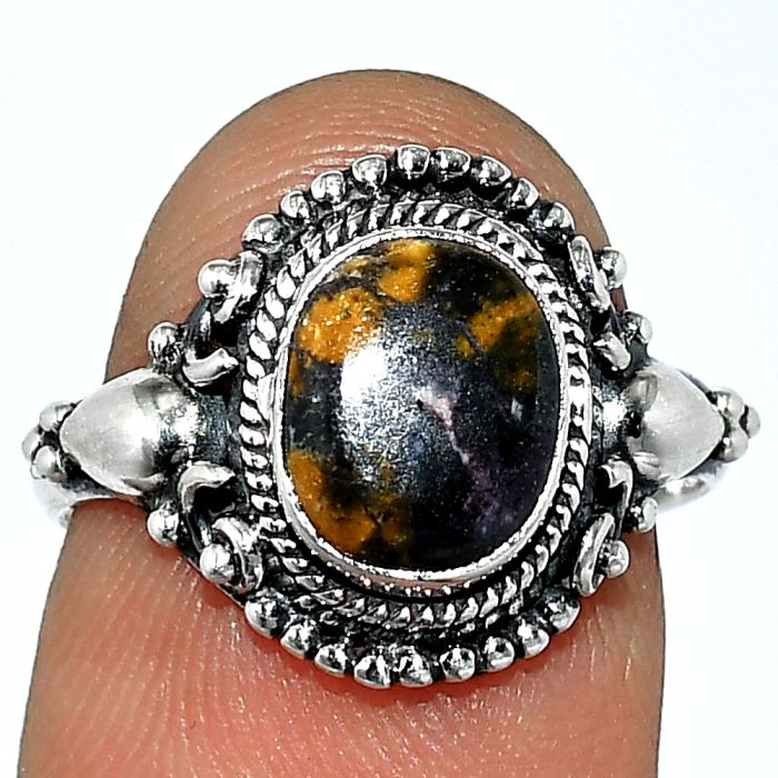 Indian Blanket Jasper Ring size-7 SDR238704 R-1291, 7x9 mm