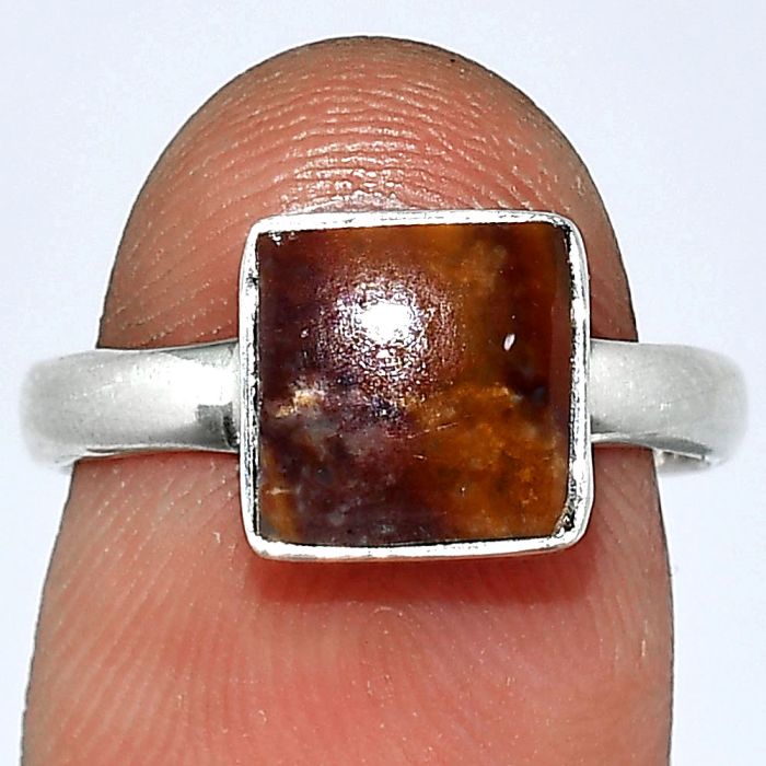 Indian Blanket Jasper Ring size-7.5 SDR238728 R-1001, 8x8 mm