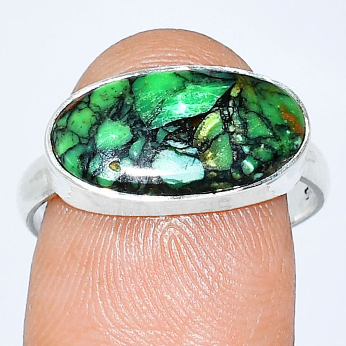 Green Matrix Turquoise Ring size-8.5 SDR239095 R-1057, 8x16 mm