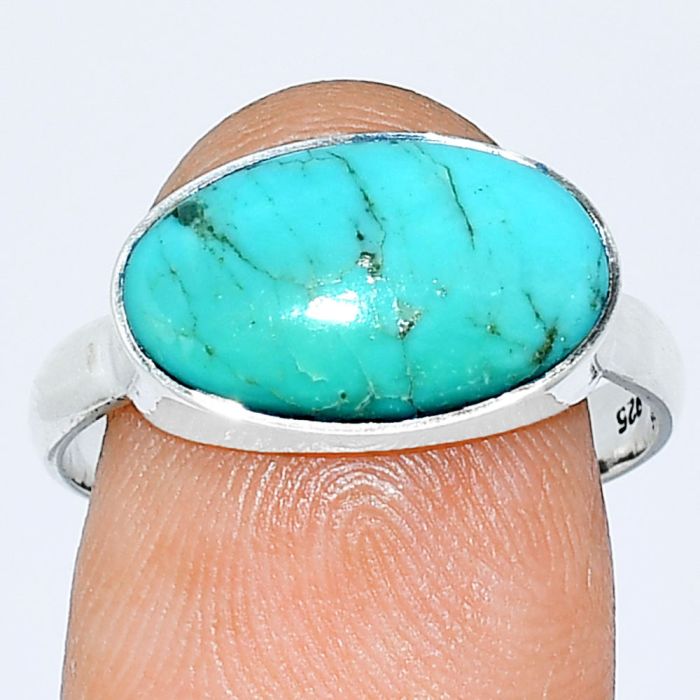 Natural Rare Turquoise Nevada Aztec Mt Ring size-9 SDR239098 R-1057, 9x15 mm