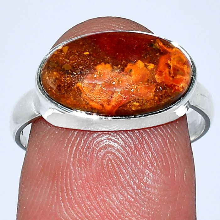 Rare Cady Mountain Agate Ring size-8 SDR239111 R-1057, 8x14 mm