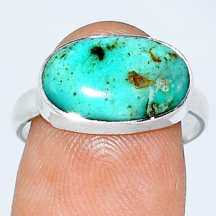 Natural Rare Turquoise Nevada Aztec Mt Ring size-8 SDR239133 R-1057, 9x14 mm