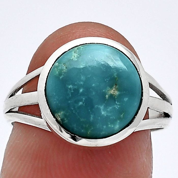 Natural Rare Turquoise Nevada Aztec Mt Ring size-7.5 SDR239177 R-1006, 11x11 mm