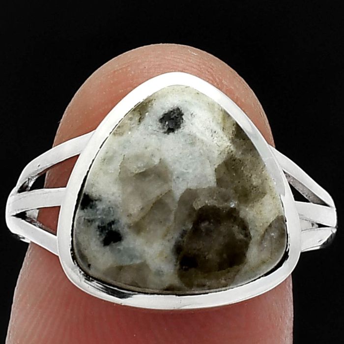 Sesame Jasper Ring size-8 SDR239180 R-1006, 13x13 mm