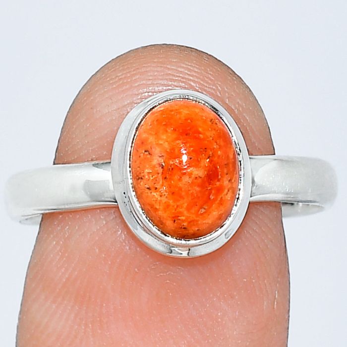 Red Sponge Coral Ring size-9.5 SDR239313 R-1007, 7x9 mm