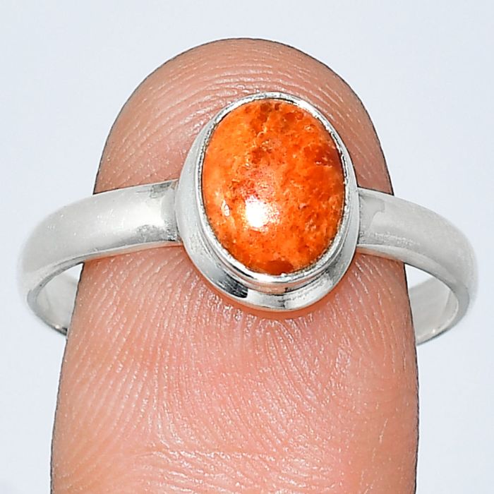Red Sponge Coral Ring size-10 SDR239356 R-1007, 7x9 mm