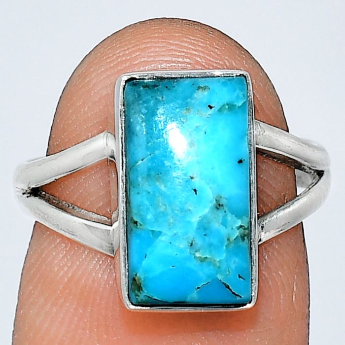 Blue Mohave Turquoise Ring size-6 SDR239358 R-1008, 7x13 mm