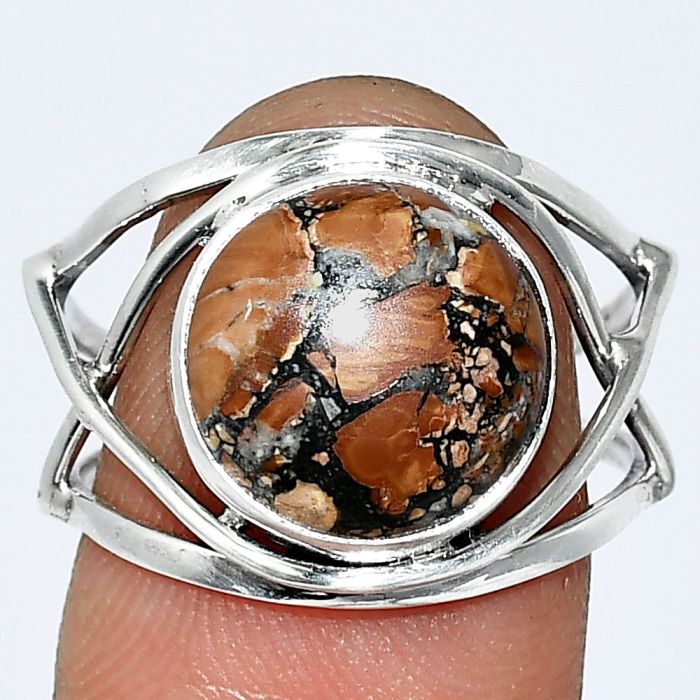 Maligano Jasper Ring size-8 SDR239404 R-1054, 12x12 mm