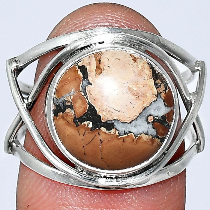 Maligano Jasper Ring size-8 SDR239411 R-1054, 13x13 mm
