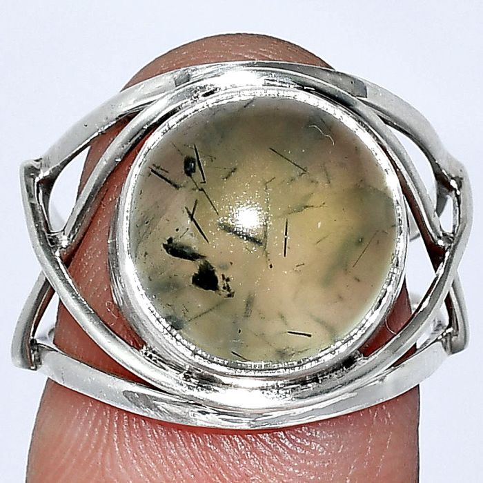 Prehnite Ring size-6.5 SDR239418 R-1054, 12x12 mm