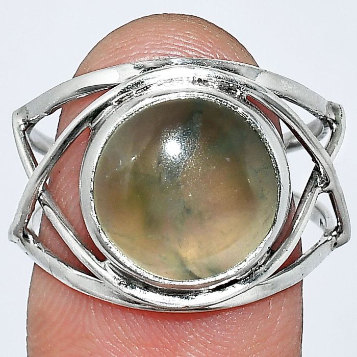 Prehnite Ring size-8.5 SDR239419 R-1054, 12x12 mm