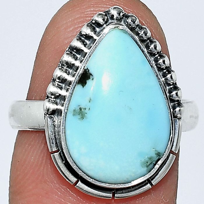 Natural Rare Turquoise Nevada Aztec Mt Ring size-7 SDR239432 R-1151, 11x16 mm