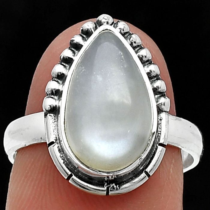 Srilankan Moonstone Ring size-7 SDR239490 R-1151, 8x14 mm