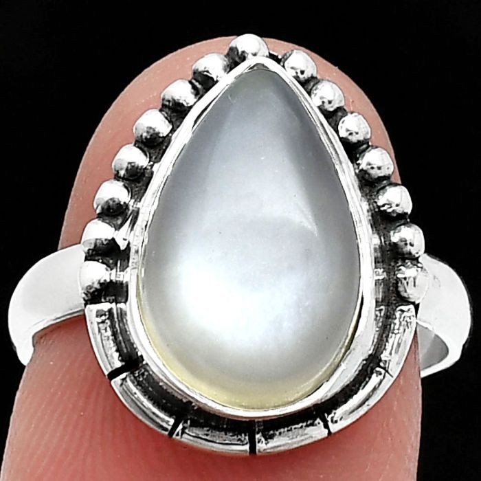 Srilankan Moonstone Ring size-7 SDR239491 R-1151, 10x14 mm