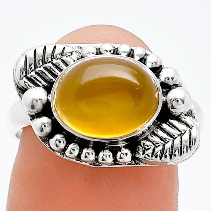 Yellow Onyx Ring size-8 SDR239523 R-1154, 8x10 mm